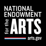 "NATIONAL ENDOWMENT for the ARTS arts.gov" with red, white, and blue horizontal lines underneath.